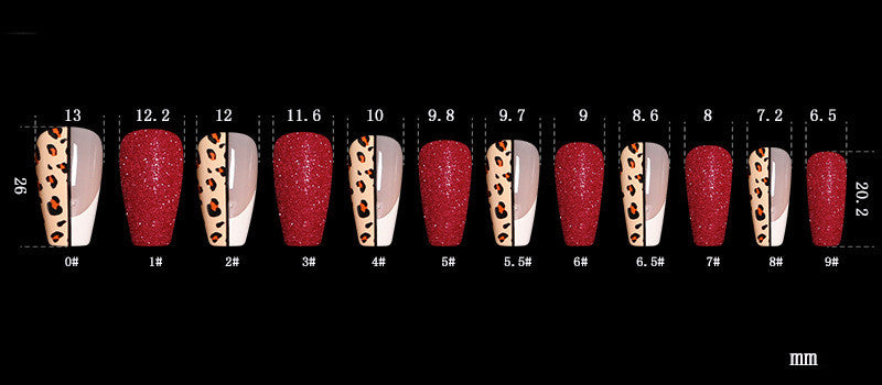 Leopard Luxe — 24pc Red Leopard Print Ballet False Nails