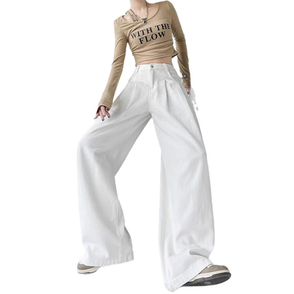 White Hot — Women's White Wide-Leg Straight Jeans