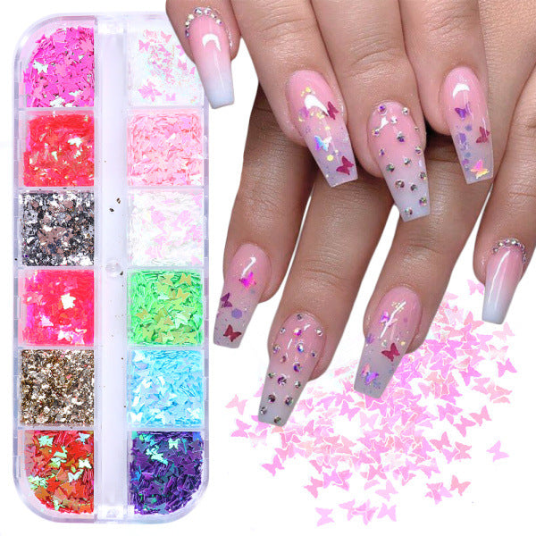 Butterfly Baubles — Iridescent Sequin Nail Decorations