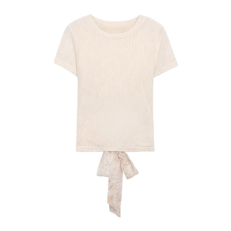 Hole-y Chic — Hollow-Out Strap Short-Sleeve Top