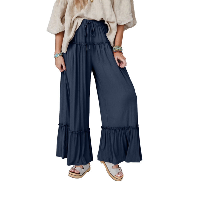 Drawstring Dream — High-Waisted Drawstring Wide-Leg Pants