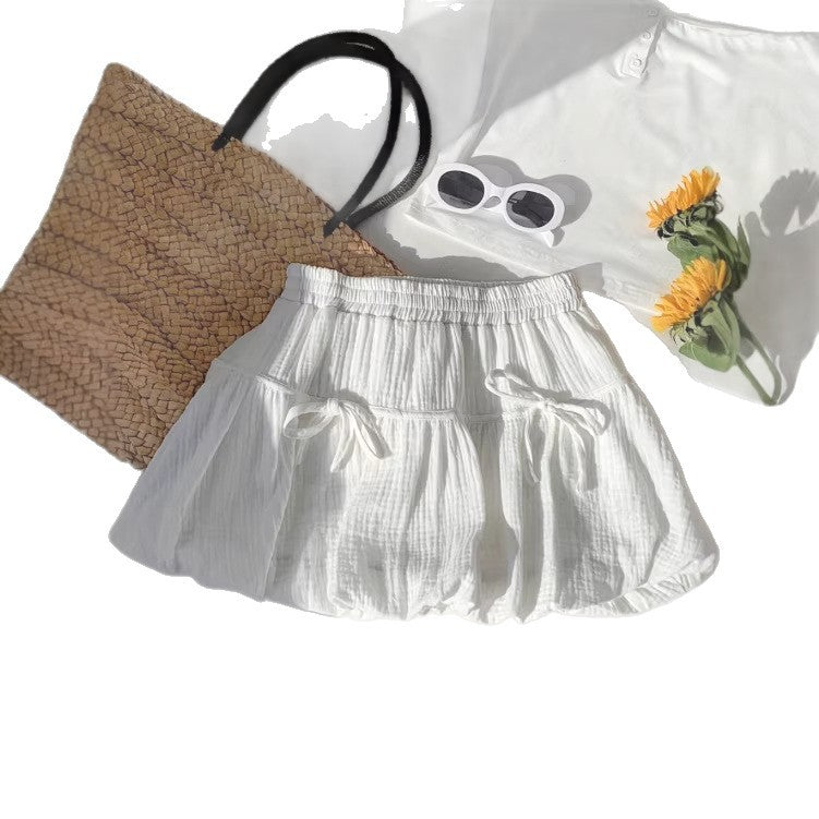 Bow-tiful Breeze — Pleated Skirt for Beach Vacays