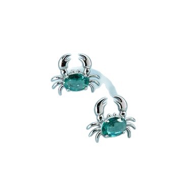 Crabby Chic — Cute Silver Color Crab Earrings for Women