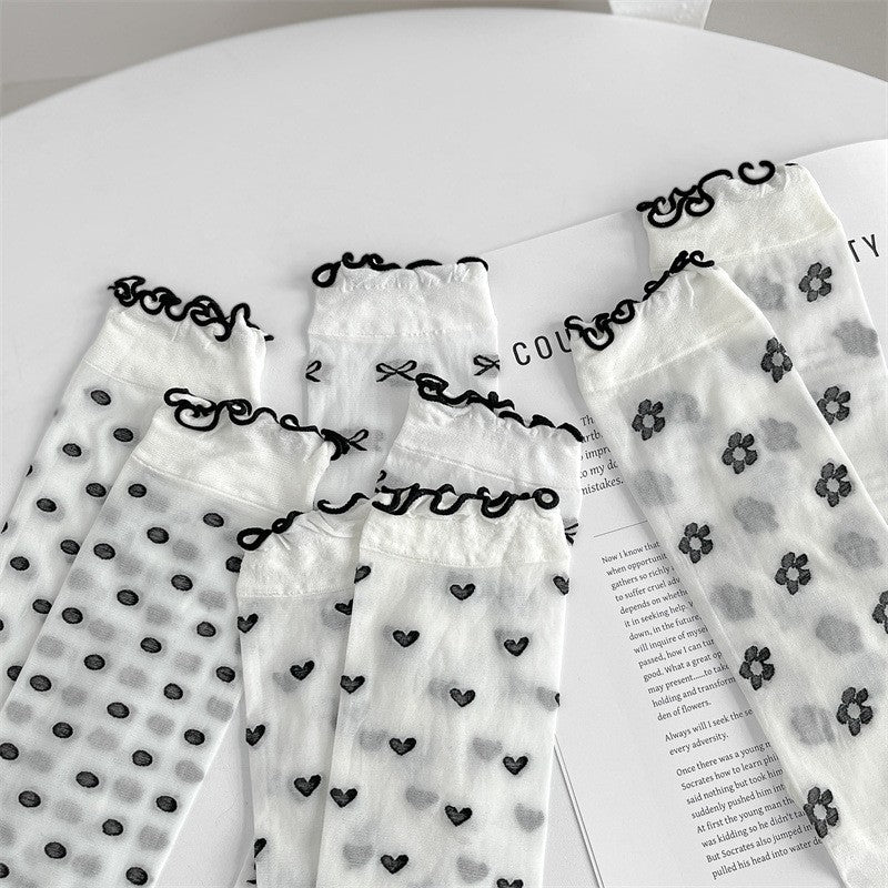 Sheer Delight — 4-Pair Lace Fungus Glass Ankle Socks