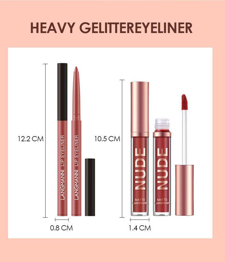 Pout Perfection — 12-piece Matte Lipstick & Lip Liner Set, Waterproof & Long-Lasting