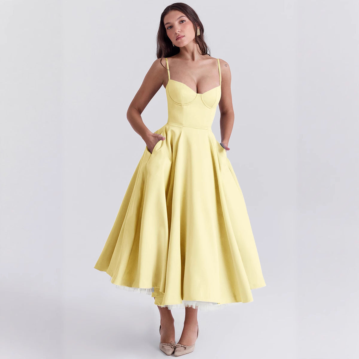 Mesh-Merizing — Double-Layer Maxi Slip Dress