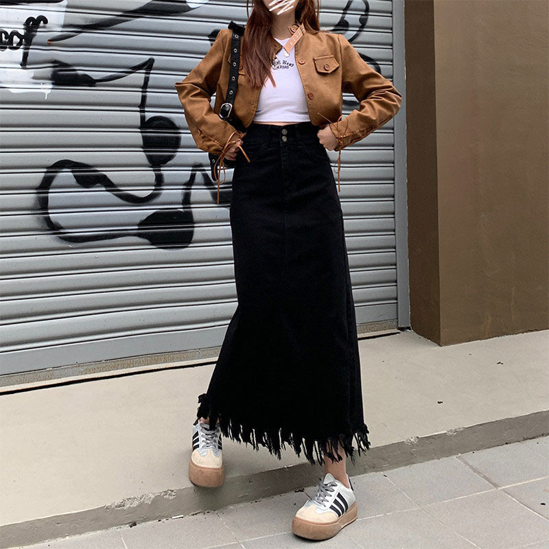 Denim Diva Skirt — Tummy-Control Outerwear Pear-Shaped Denim Skirt