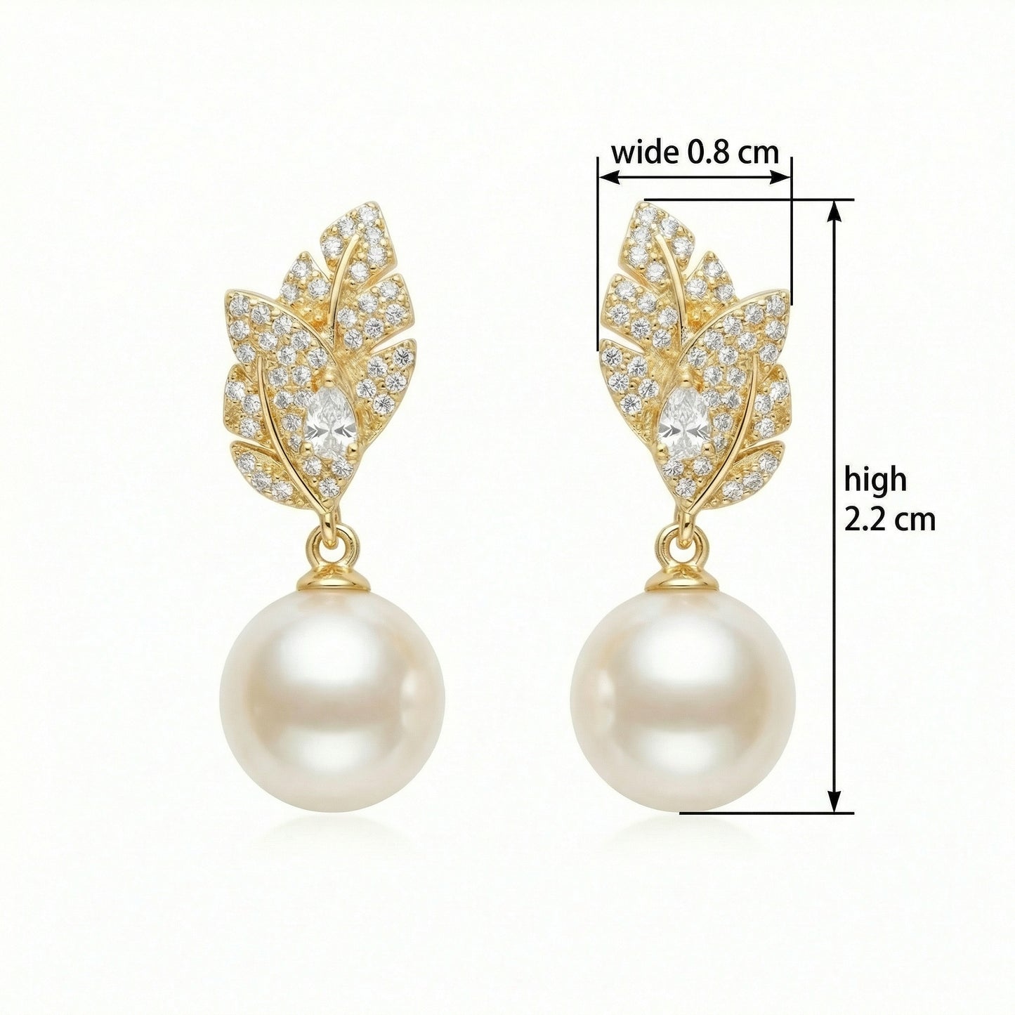 Leaf an Impression — Silver Pearl Drop Earrings