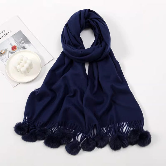 Cozy Cashmere Cloud — Fleece-lined Solid Scarf for Warmth