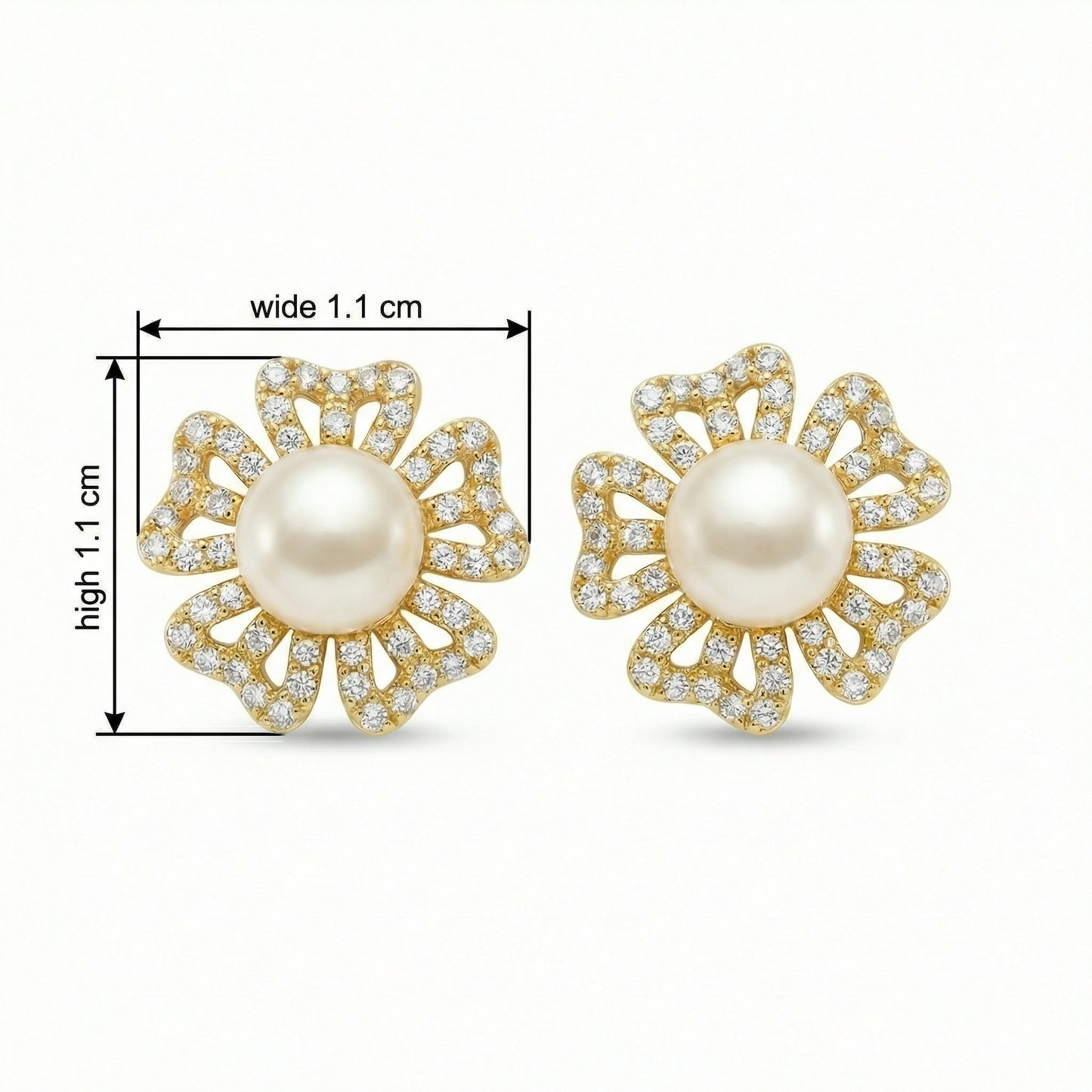 Petal Pusher — Silver Pearl Floral Openwork Studs