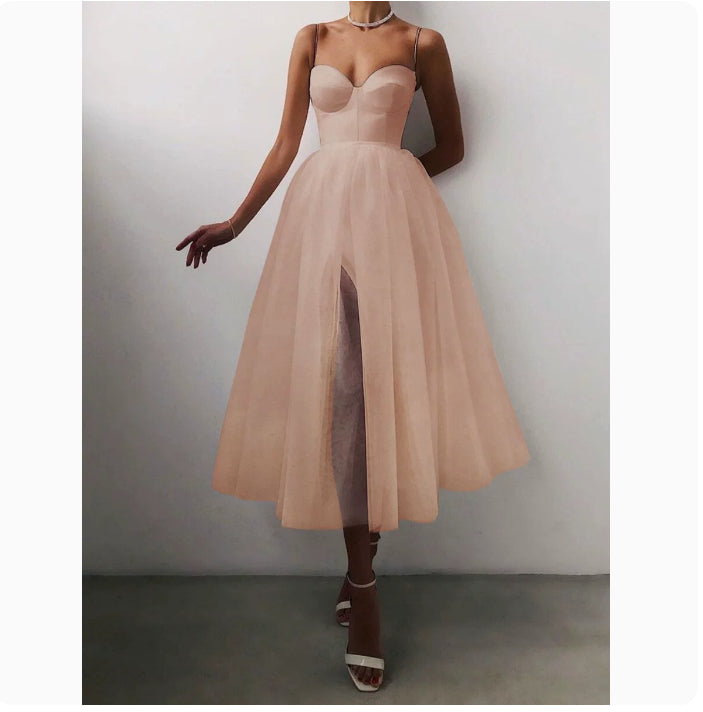Retro Revamp — Mesh French Tube Top Suspender Skirt