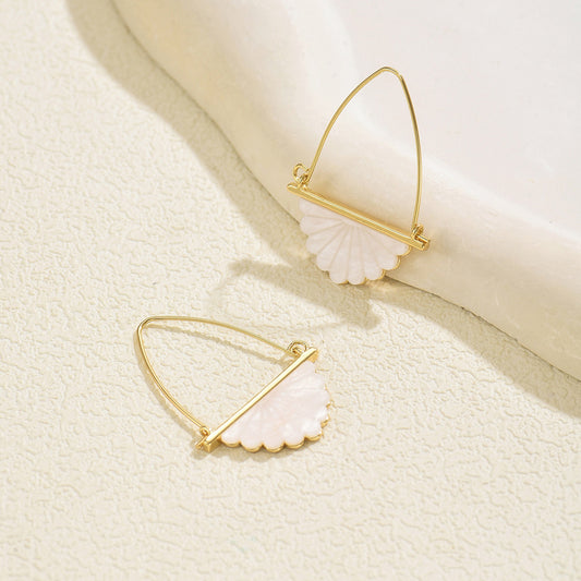 Fan-tastic Florals — Mother-of-Pearl Inlay Fan Ear Studs