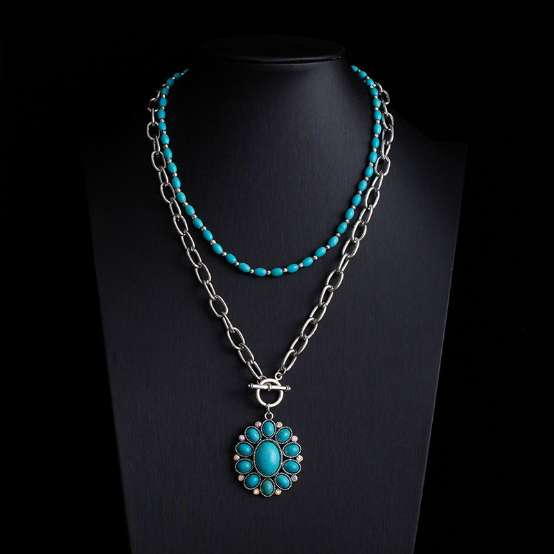 Turquoise Trails — Retro Ethnic Style Necklace