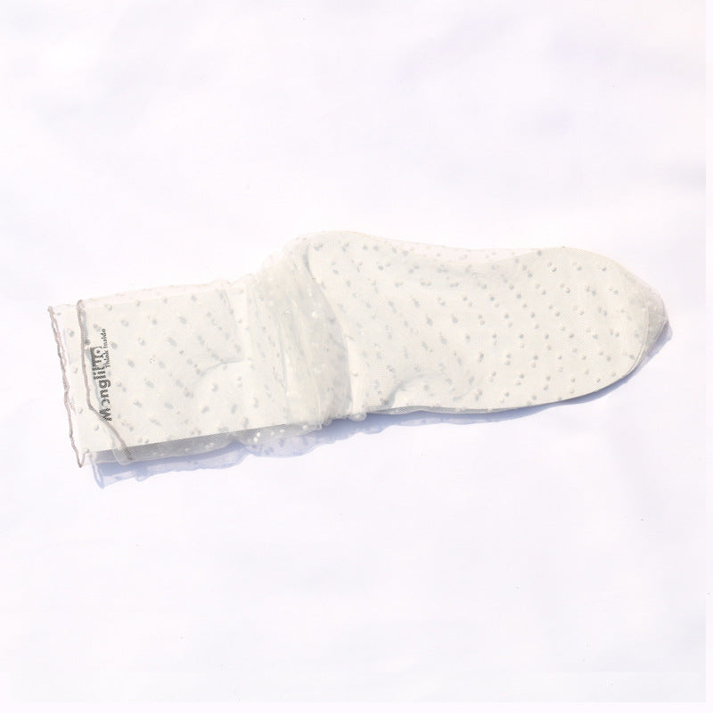 Fairy Tale Toes — Delicate Mesh Polka-Dot Glass Stockings