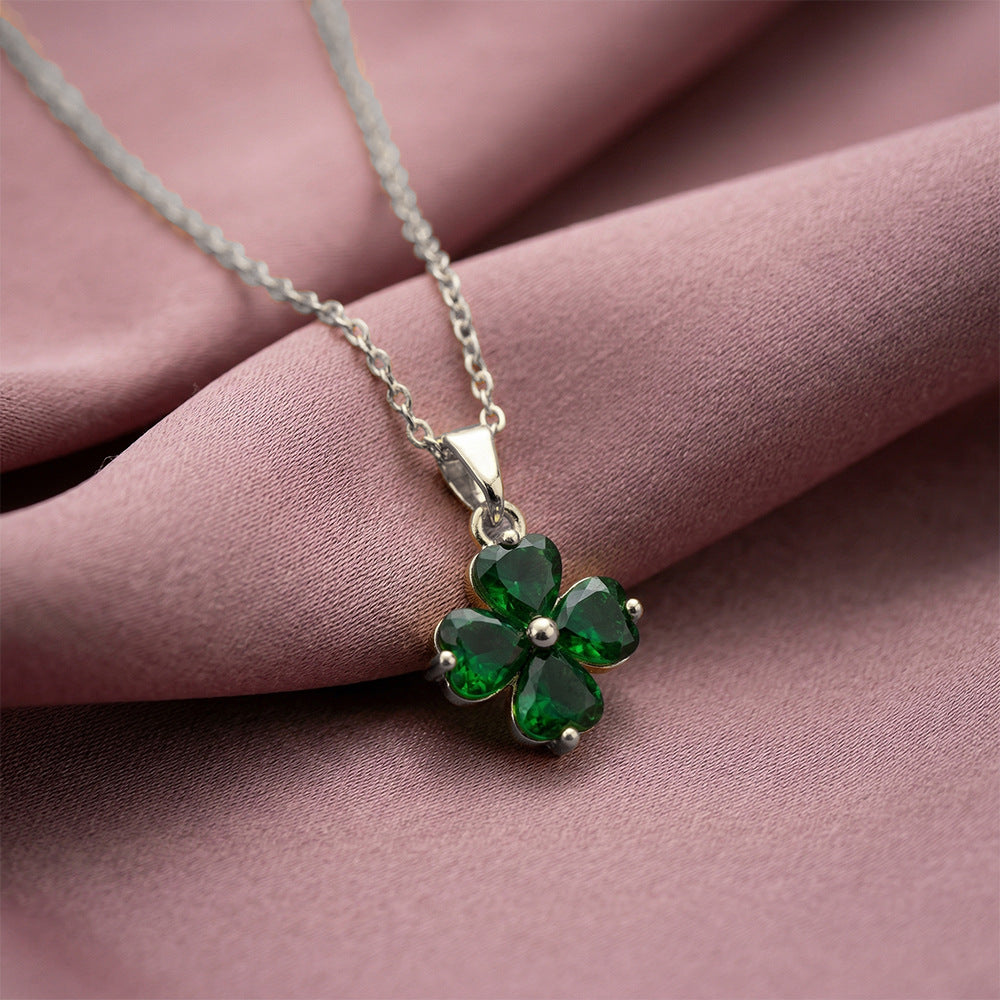 Clover Charm — Diamond Four-Leaf Clover Necklace