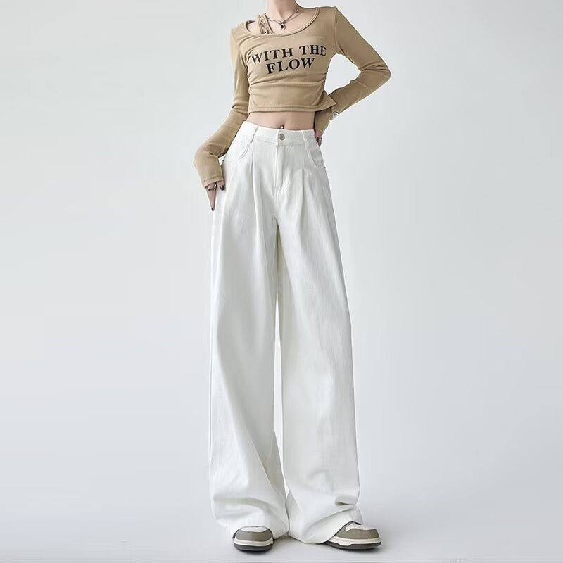 White Hot — Women's White Wide-Leg Straight Jeans