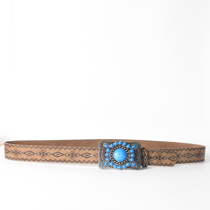 Buckle Up, Buttercup — Turquoise & Alloy Retro Belt