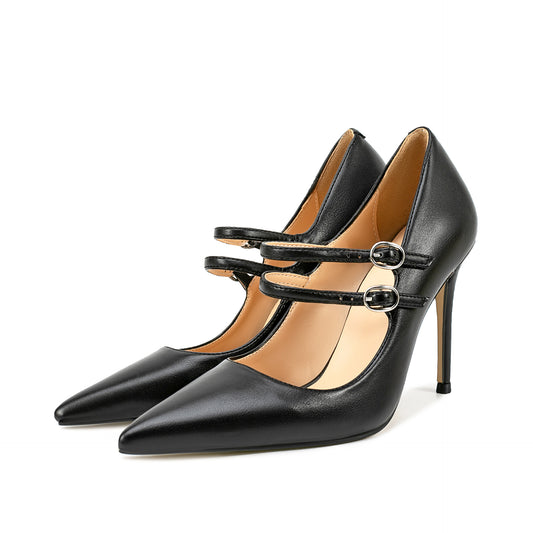 Double Trouble — Thin Mary Jane Double Strap High Heels