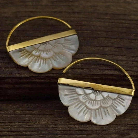 Fan-tastic Flair — Simple Retro Fan-Shaped Earrings