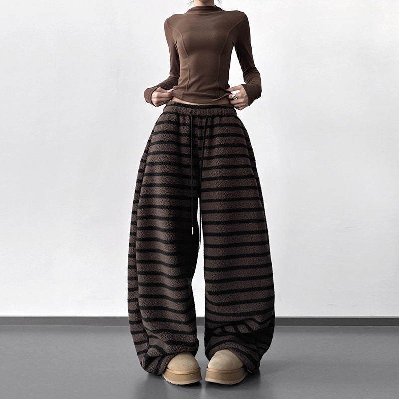 Stripe a Pose — Striped Drawstring Casual Pants
