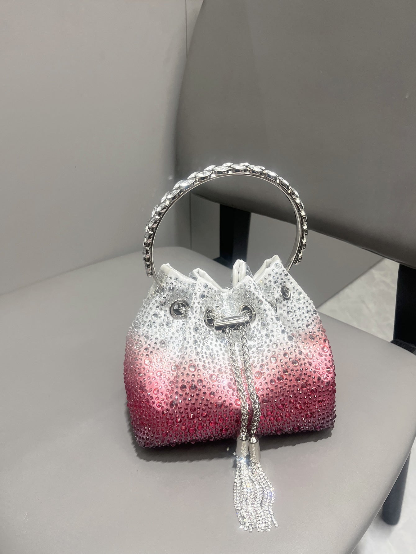 Shine On — Drawstring Rhinestone Crossbody Handbag