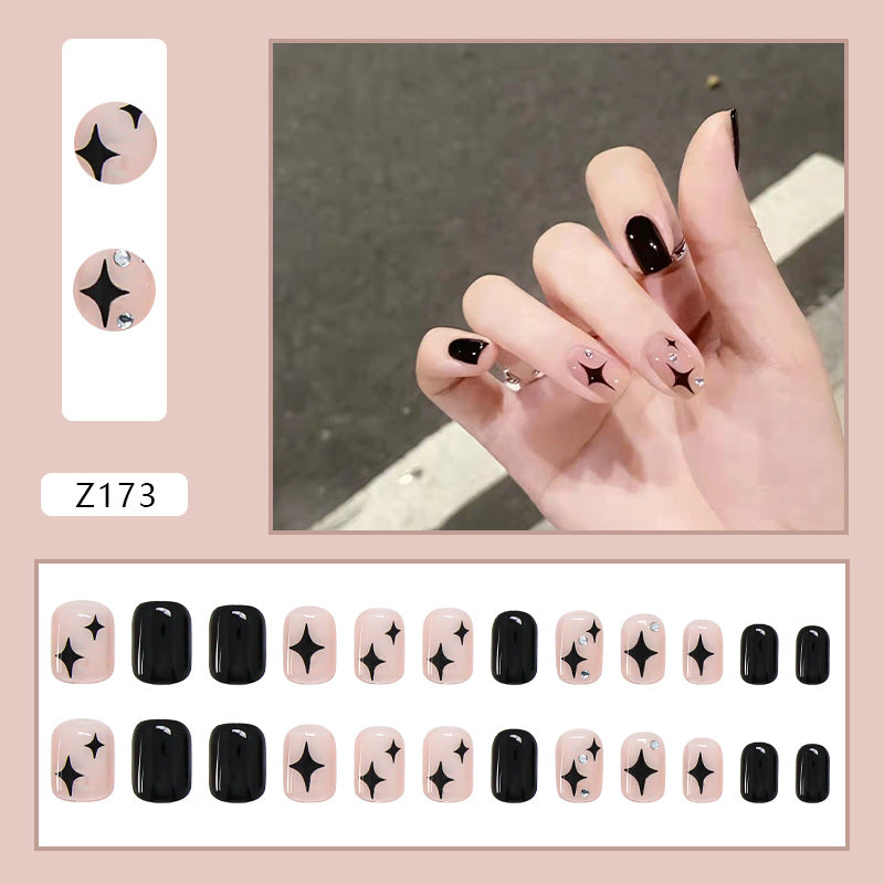Star-studded Style — Black Star Wearable Fake Nail Patch