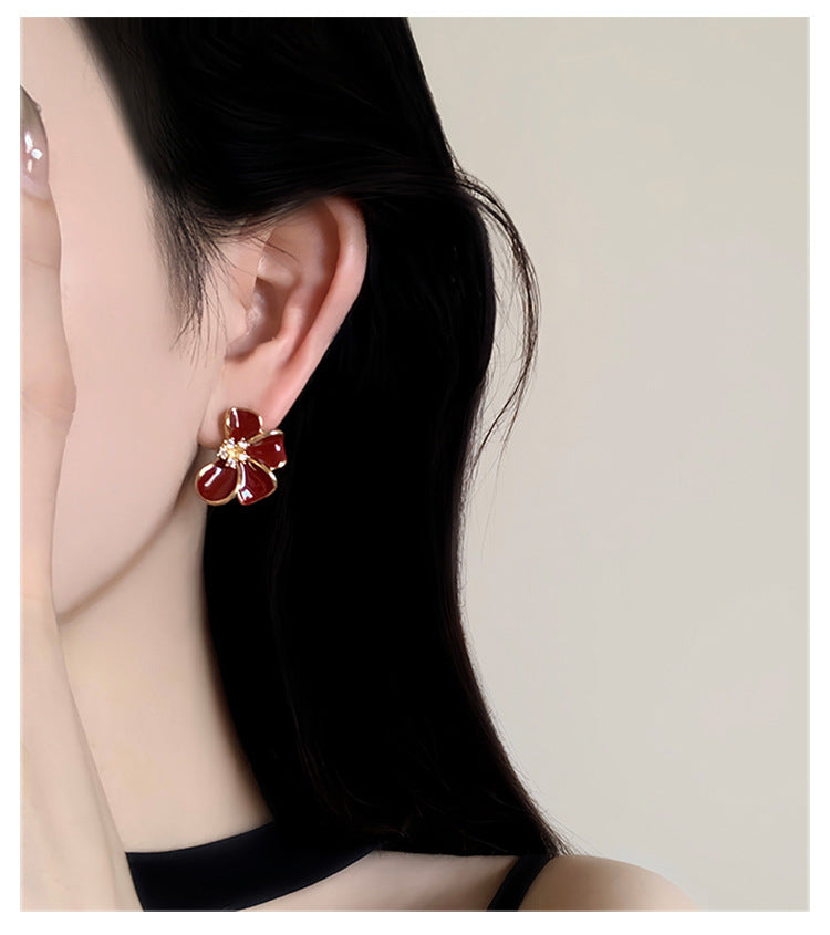 Floral Fancy — S925 Drop-Glaze Flower Earrings