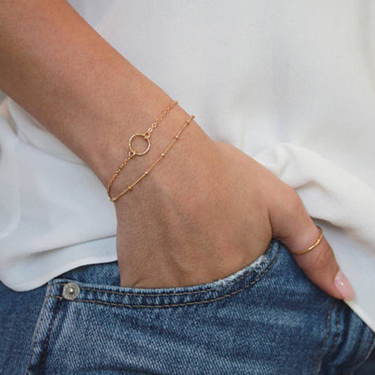 Circle of Charm — Geometric Metal Circle Bracelet