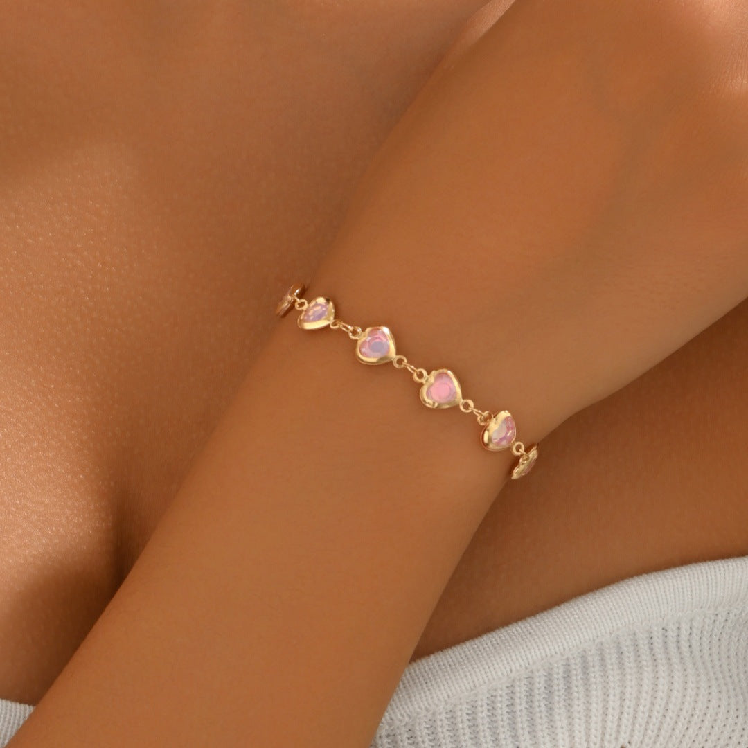 Heartfelt Sparkle — Red Diamond Niche Light Luxury Necklace