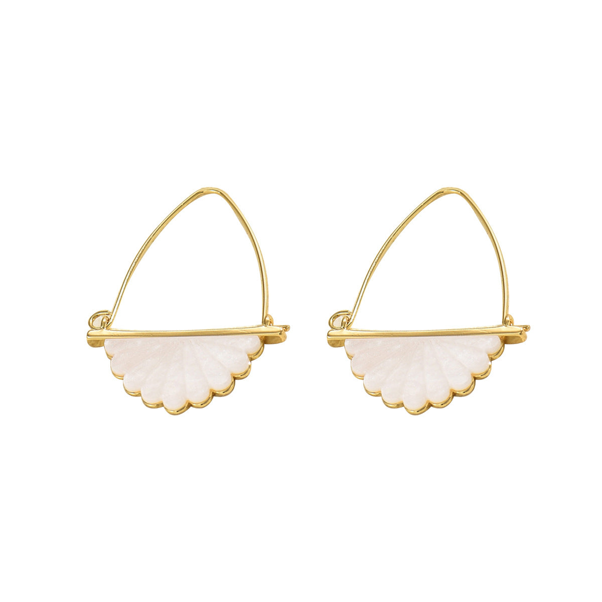 Fan-tastic Florals — Mother-of-Pearl Inlay Fan Ear Studs