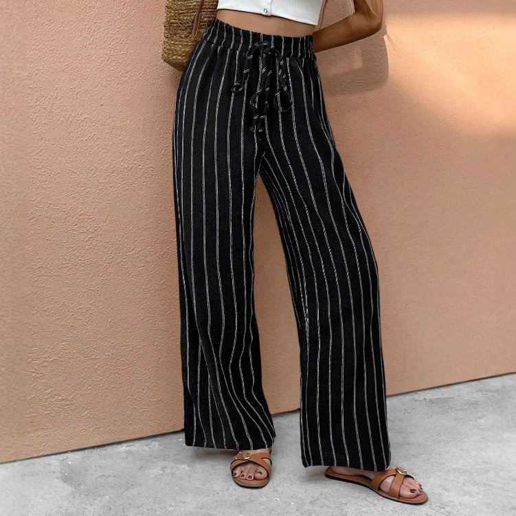 Stripe Hype — Relaxed Striped Wide-Leg Pants with Drawstring