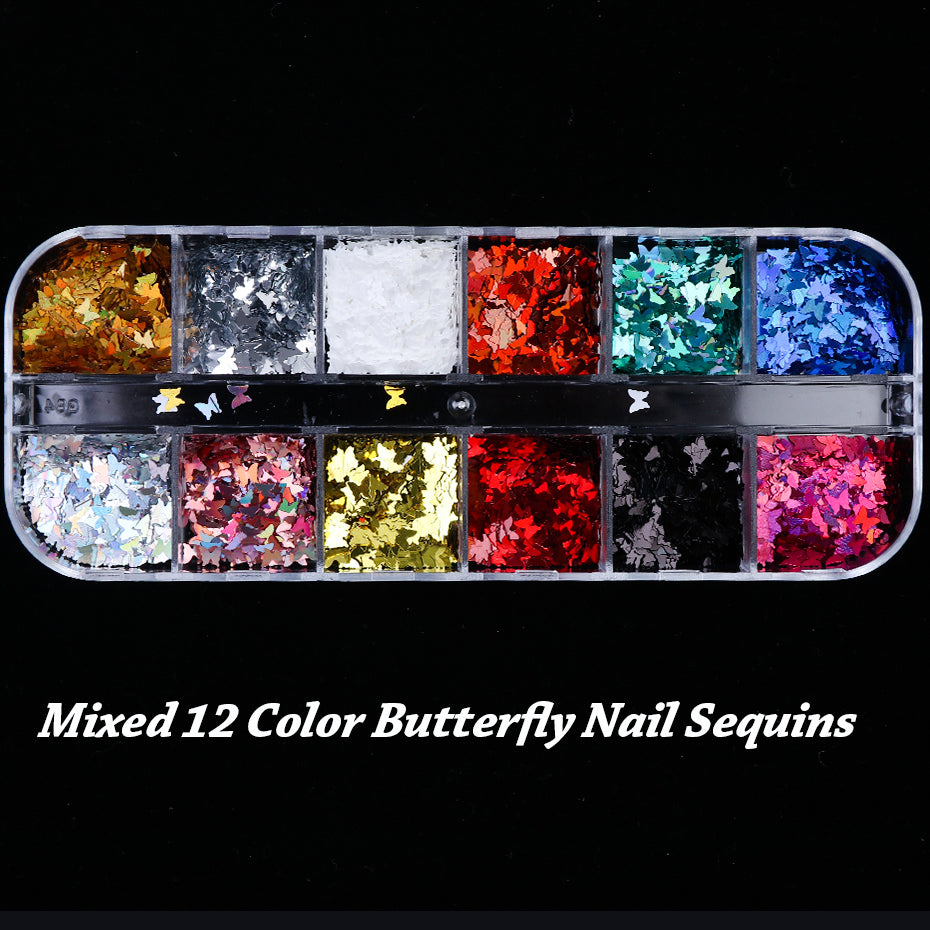 Butterfly Baubles — Iridescent Sequin Nail Decorations