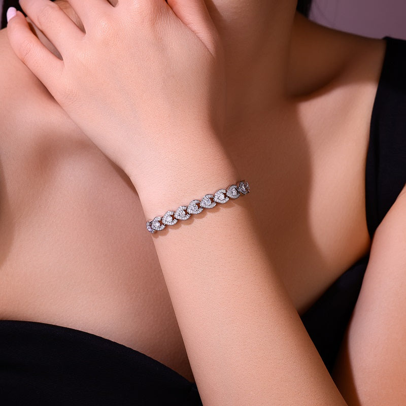 Wrist Radiance — S925 Platinum Plated Moissanite Bracelet