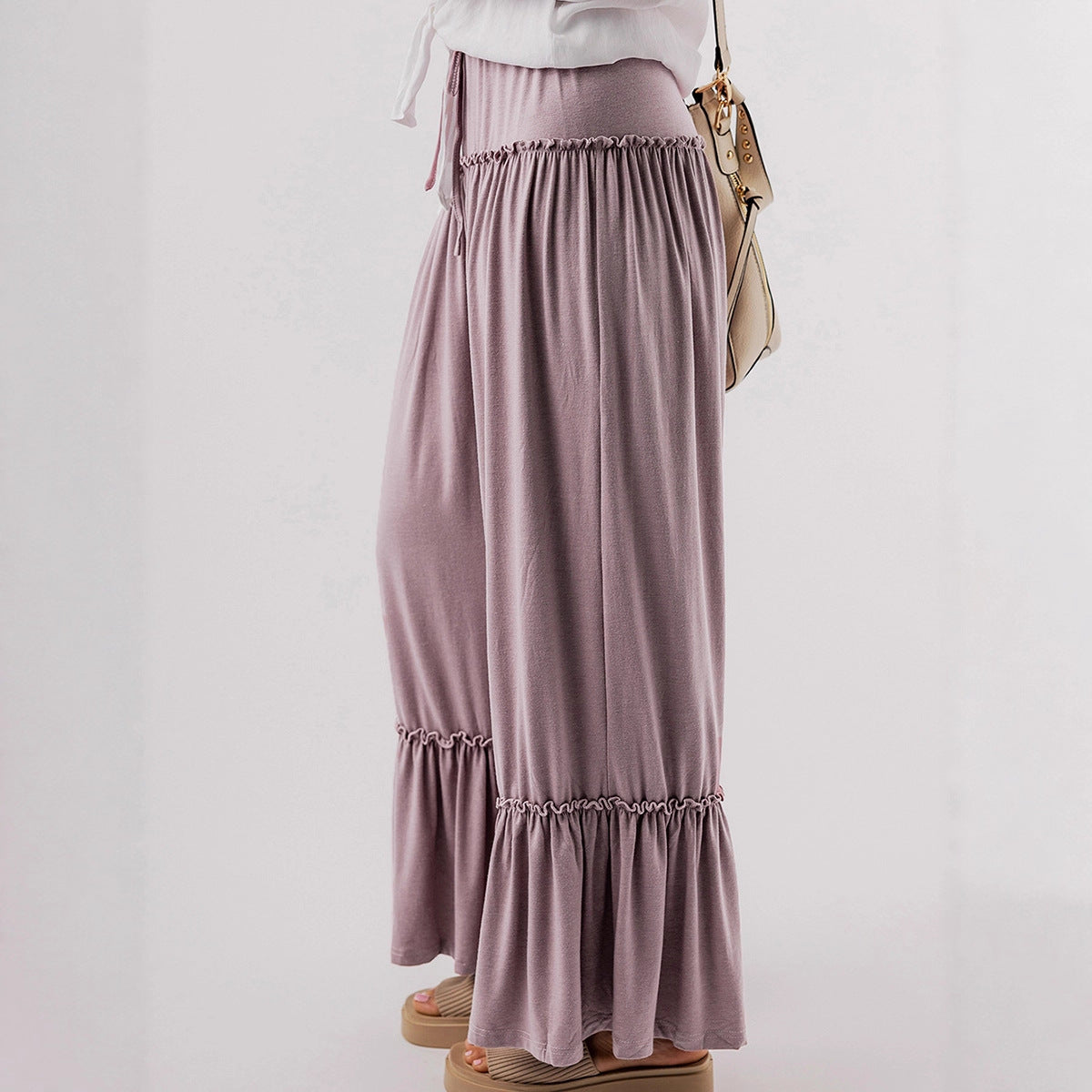 Drawstring Dream — High-Waisted Drawstring Wide-Leg Pants