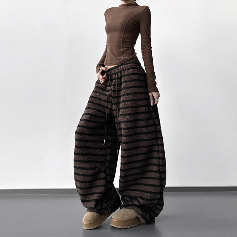 Stripe a Pose — Striped Drawstring Casual Pants