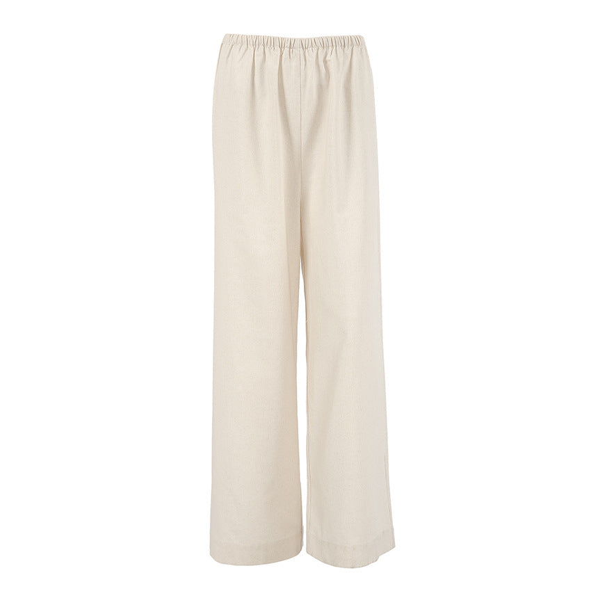 Linen Legend — Stylish Wide-Leg Cotton-Linen Pants