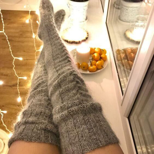 Leg Up On Warmth — Over-the-Knee Wool Foot Warmer Stockings