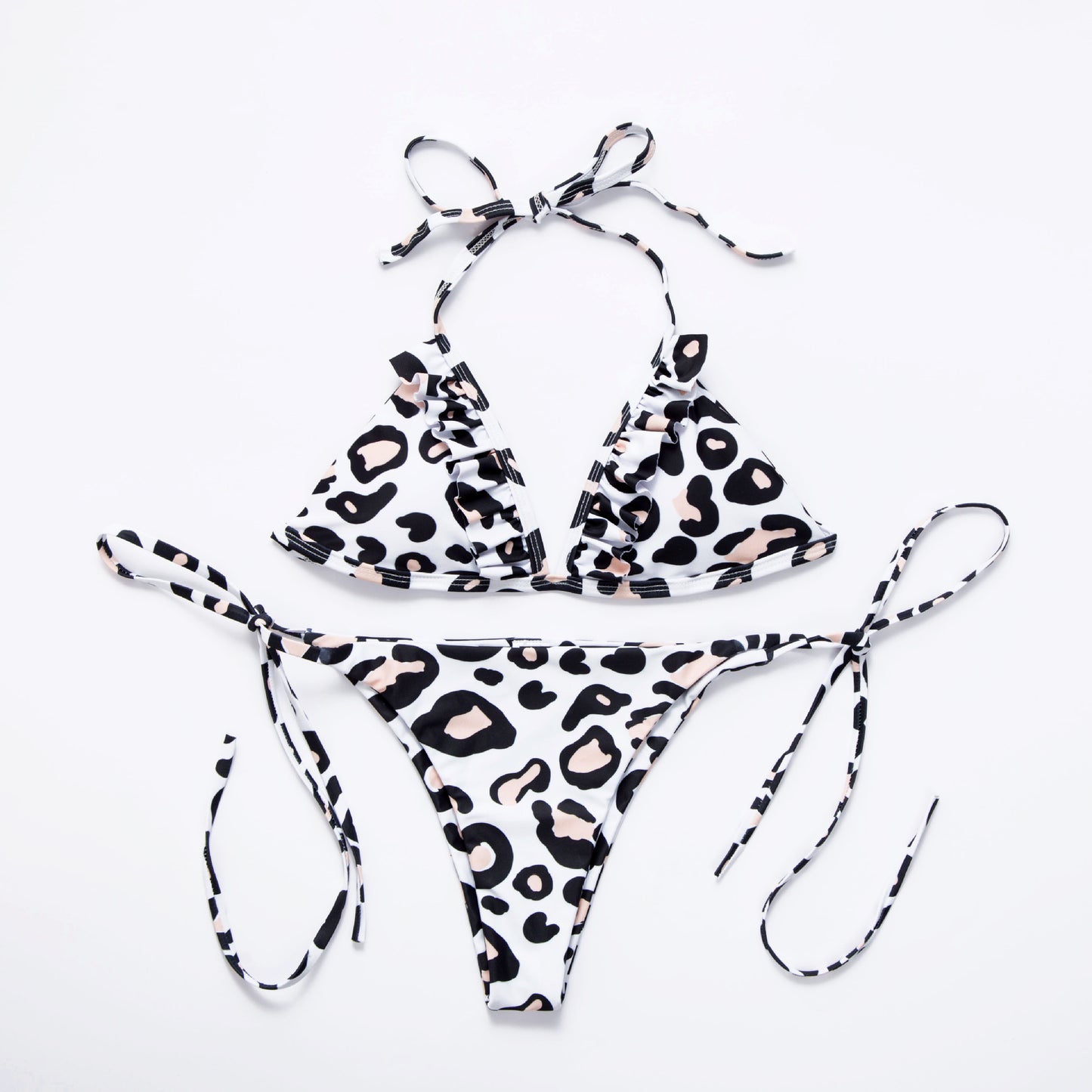 Leopard Luxe — Ruffle Leopard Print Bikini Set