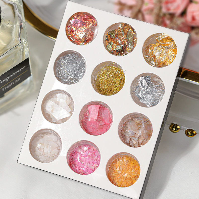 Foil Play — Gold & Silver Nail Art Flakes & Wire