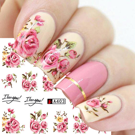 Petal Perfect — Rose & Bowknot Nail Art Stickers
