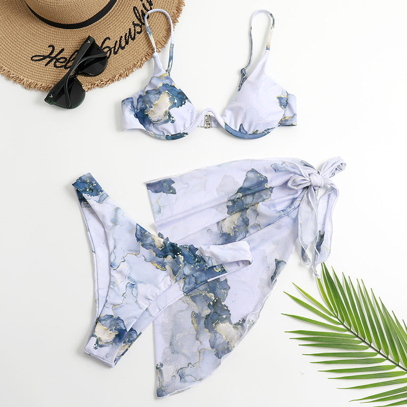 Spots On Point — 3-Piece Leopard Print Split Swimsuit