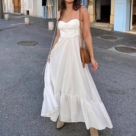 Sleek Slip — Elegant Solid High Waist Slip Dress