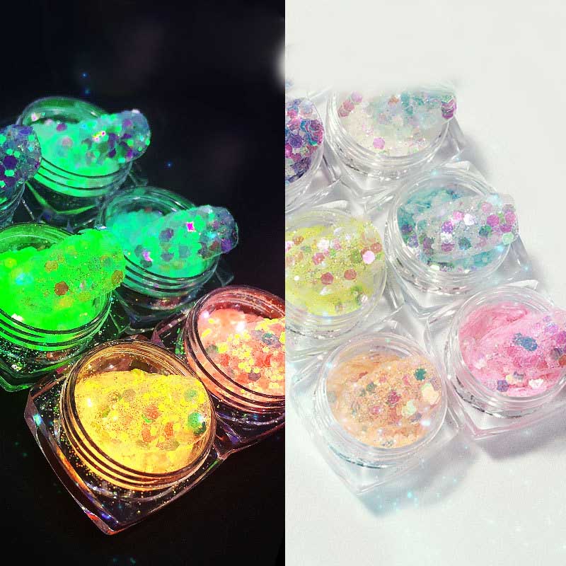 Luminous Luxe — Glowing Sequin Nail Art Glitter Set