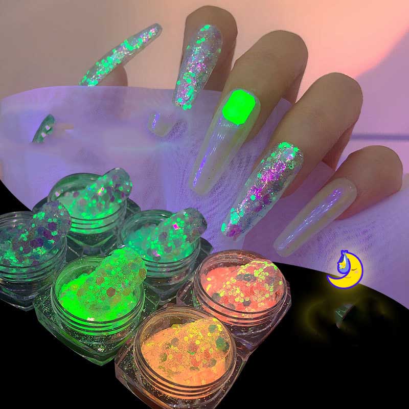 Luminous Luxe — Glowing Sequin Nail Art Glitter Set