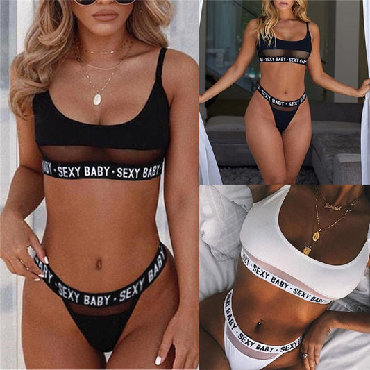 Peek-a-Boo Perfection — Openwork Letter Split Bikini