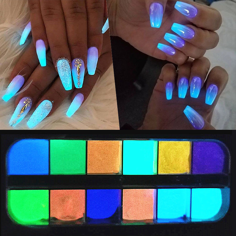 Mermaid's Glow — Aurora Glitter Nail Powder Set