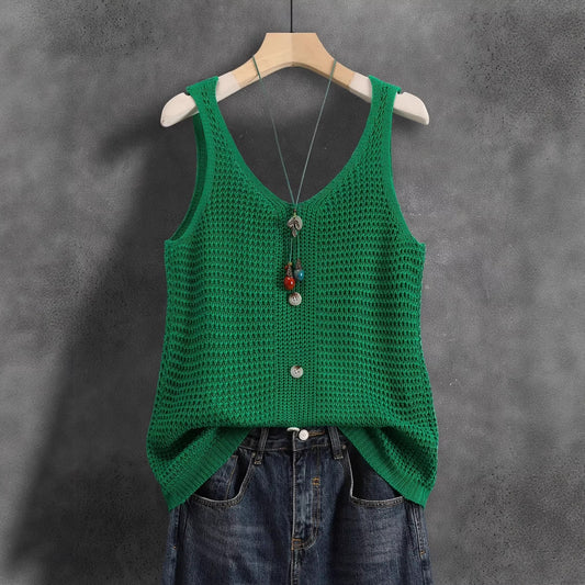 Vest Dressed — Elegant V-Neck Sleeveless Vest
