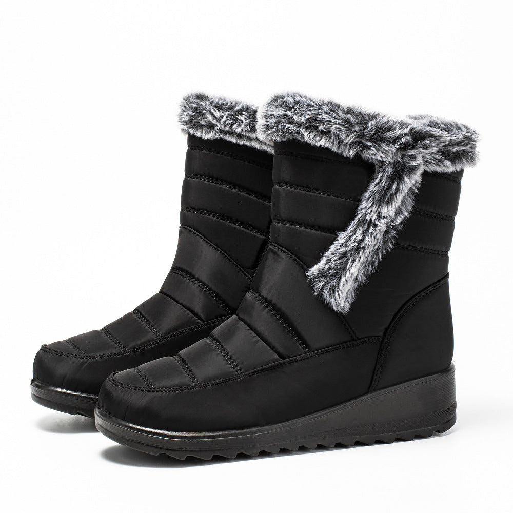 Warm & Fuzz-tastic — Waterproof Faux Fur Collar Snow Boots