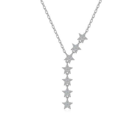 Moissanite Magic — Moissanite Pendant, Platinum Plated S925 Silver