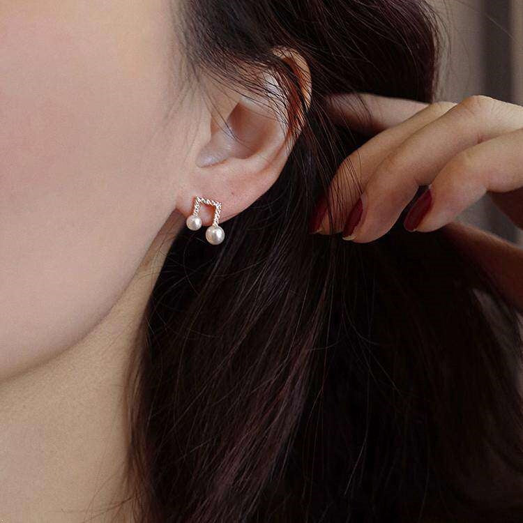 Melody of Pearls — Movement Notes Pearl Earrings for Women